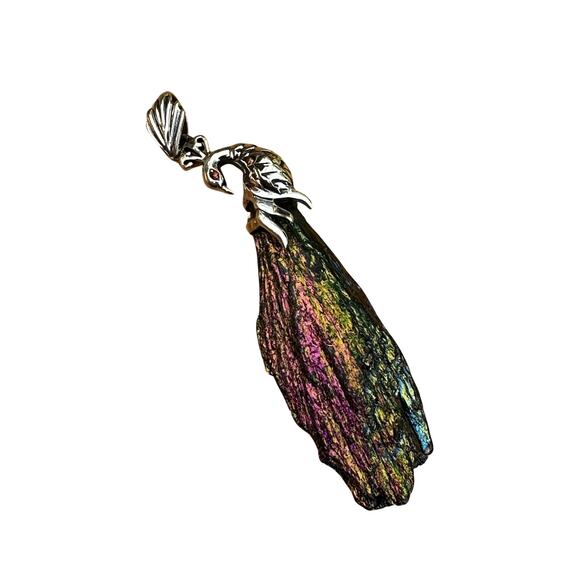 Sterling Silver Peacock Ore Pendant - Picture 1 of 6